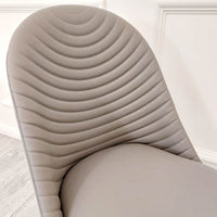 Alba Premium Leather Dining Chair - Compact Ribbed Design with Gold-Tipped Scandinavian Legs - UK Luxury Furniture