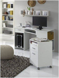 Elegant White Corner Desk with Drawer and Shelves for Home Office - UK Luxury Furniture