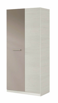 Almiron White & Grey Ash 2-Door Wardrobe: Stylish Storage Solution for Modern Homes - UK Luxury Furniture