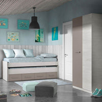 Almiron White & Grey Ash 2-Door Wardrobe: Stylish Storage Solution for Modern Homes - UK Luxury Furniture