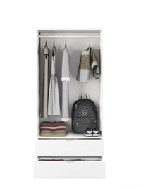 Cairo Arctic White Compact 2 Door 2 Drawer Space-Saving Wardrobe - UK Luxury Furniture