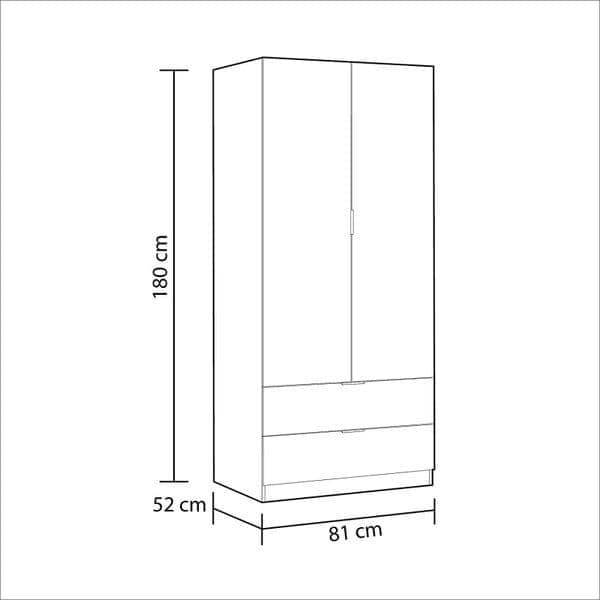 Cairo Arctic White Compact 2 Door 2 Drawer Space-Saving Wardrobe - UK Luxury Furniture
