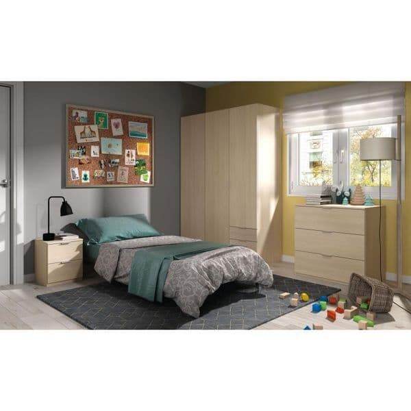 Cairo Oak Effect Compact 3 Door 3 Drawer Space-Saving Wardrobe LCX323R - UK Luxury Furniture