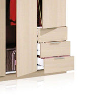 Cairo Oak Effect Compact 3 Door 3 Drawer Space-Saving Wardrobe LCX323R - UK Luxury Furniture