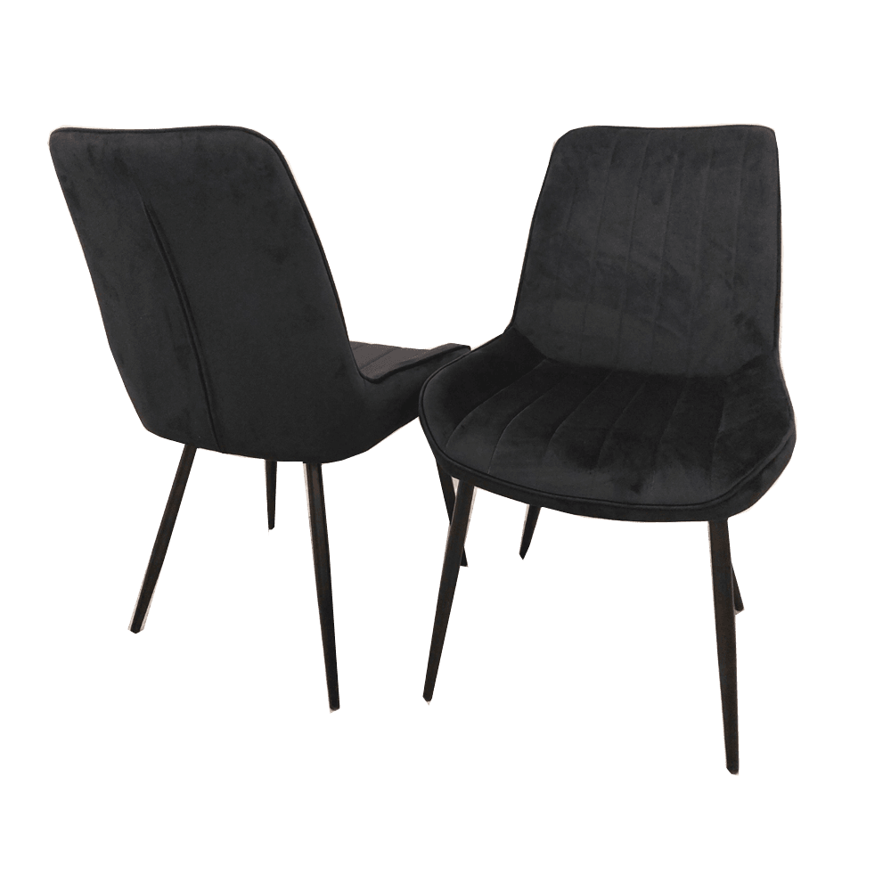 Dido Velvet Dining Chair - Scandinavian Design with Line Stitch Detail in Multiple Colours - UK Luxury Furniture