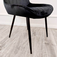 Dido Velvet Dining Chair - Scandinavian Design with Line Stitch Detail in Multiple Colours - UK Luxury Furniture