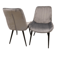 Dido Velvet Dining Chair - Scandinavian Design with Line Stitch Detail in Multiple Colours - UK Luxury Furniture