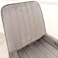 Dido Velvet Dining Chair - Scandinavian Design with Line Stitch Detail in Multiple Colours - UK Luxury Furniture