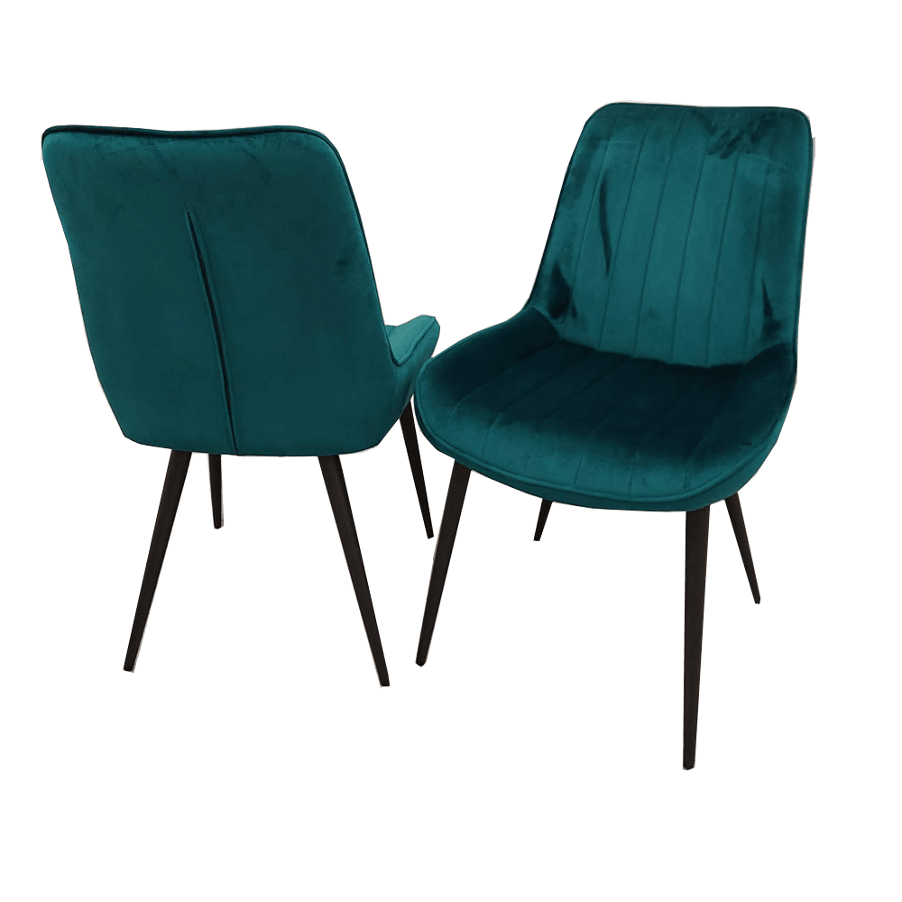 Dido Velvet Dining Chair - Scandinavian Design with Line Stitch Detail in Multiple Colours - UK Luxury Furniture