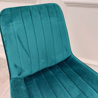 Dido Velvet Dining Chair - Scandinavian Design with Line Stitch Detail in Multiple Colours - UK Luxury Furniture