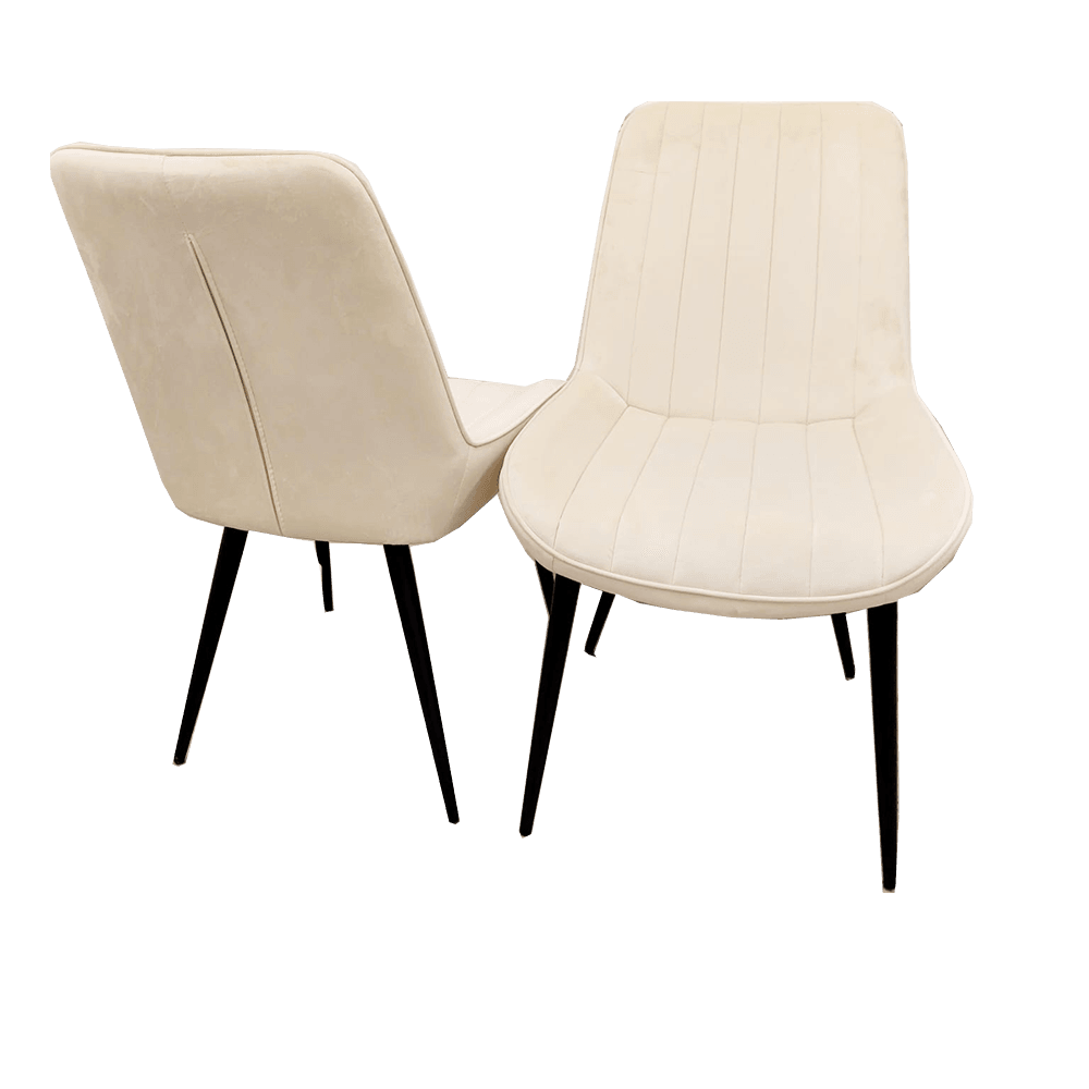 Dido Velvet Dining Chair - Scandinavian Design with Line Stitch Detail in Multiple Colours - UK Luxury Furniture
