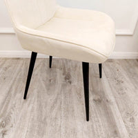 Dido Velvet Dining Chair - Scandinavian Design with Line Stitch Detail in Multiple Colours - UK Luxury Furniture