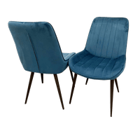 Dido Velvet Dining Chair - Scandinavian Design with Line Stitch Detail in Multiple Colours - UK Luxury Furniture