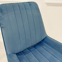 Dido Velvet Dining Chair - Scandinavian Design with Line Stitch Detail in Multiple Colours - UK Luxury Furniture