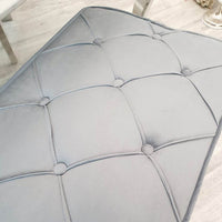 Luxurious Louis Dining Bench in Velvet or Faux Leather - Space Saving Design with Chrome Legs - UK Luxury Furniture