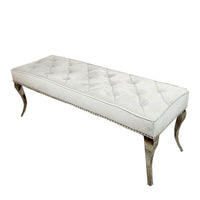 Luxurious Louis Dining Bench in Velvet or Faux Leather - Space Saving Design with Chrome Legs - UK Luxury Furniture