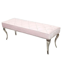 Luxurious Louis Dining Bench in Velvet or Faux Leather - Space Saving Design with Chrome Legs - UK Luxury Furniture