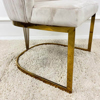 Chelmsford Velvet Dining Chair with Gold Stainless Steel Base - Premium Modern Design - UK Luxury Furniture