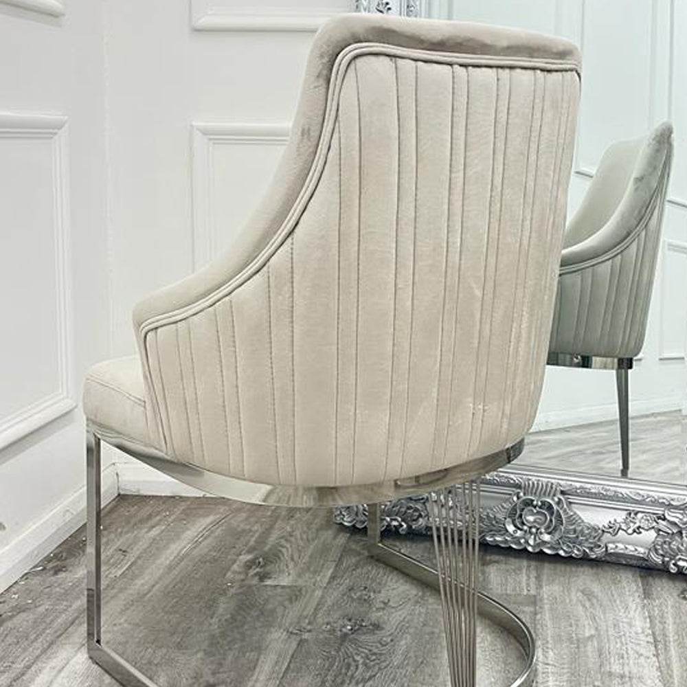 Chelmsford Velvet Dining Chair with Gold Stainless Steel Base - Premium Modern Design - UK Luxury Furniture