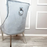 Duke Velvet Dining Chair With Chrome Knocker - Luxurious Design In 4 Colors, UK Fire Resistant - UK Luxury Furniture