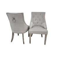 Duke Velvet Dining Chair With Chrome Knocker - Luxurious Design In 4 Colors, UK Fire Resistant - UK Luxury Furniture
