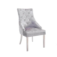 Duke Velvet Dining Chair With Chrome Knocker - Luxurious Design In 4 Colors, UK Fire Resistant - UK Luxury Furniture