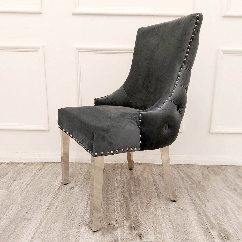 Kensington Dining Chair - Luxurious Velvet Upholstery, Chrome Legs & Deep Button Design - UK Luxury Furniture
