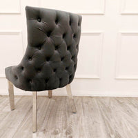 Kensington Dining Chair - Luxurious Velvet Upholstery, Chrome Legs & Deep Button Design - UK Luxury Furniture