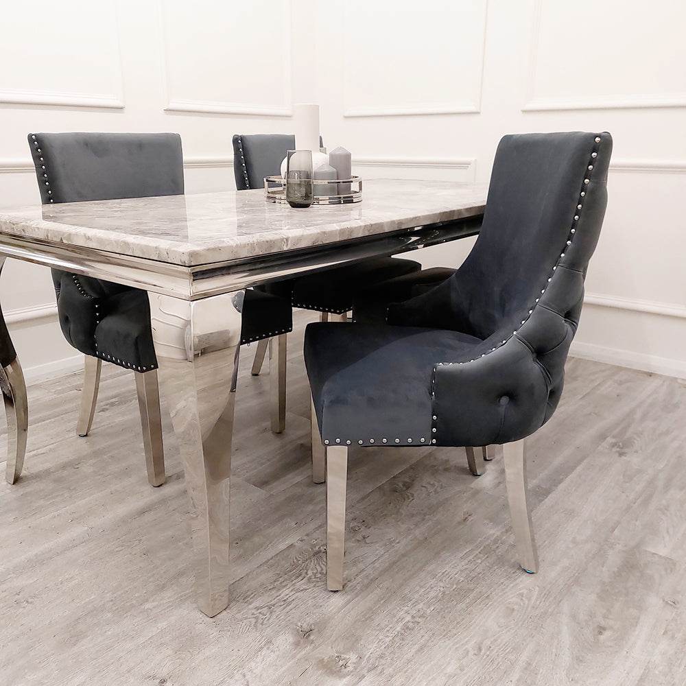 Kensington Dining Chair - Luxurious Velvet Upholstery, Chrome Legs & Deep Button Design - UK Luxury Furniture