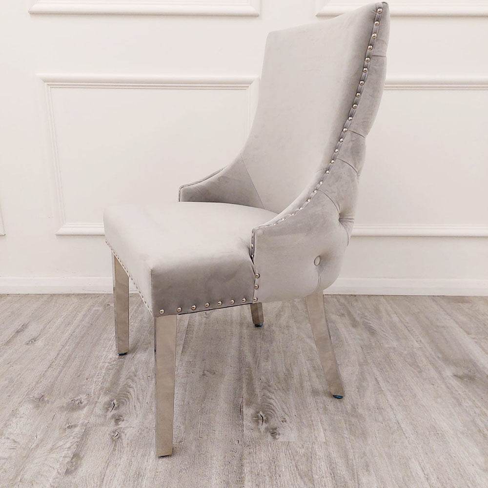 Kensington Dining Chair - Luxurious Velvet Upholstery, Chrome Legs & Deep Button Design - UK Luxury Furniture