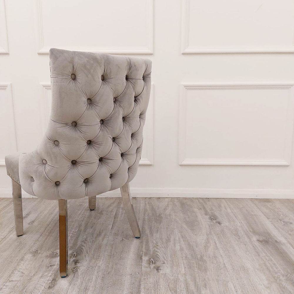 Kensington Dining Chair - Luxurious Velvet Upholstery, Chrome Legs & Deep Button Design - UK Luxury Furniture