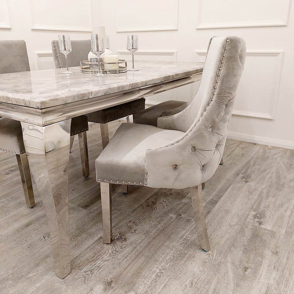 Kensington Dining Chair - Luxurious Velvet Upholstery, Chrome Legs & Deep Button Design - UK Luxury Furniture