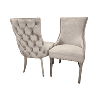 Kensington Dining Chair - Luxurious Velvet Upholstery, Chrome Legs & Deep Button Design - UK Luxury Furniture