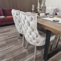 Kensington Dining Chair - Luxurious Velvet Upholstery, Chrome Legs & Deep Button Design - UK Luxury Furniture