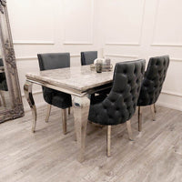 Kensington Dining Chair - Luxurious Velvet Upholstery, Chrome Legs & Deep Button Design - UK Luxury Furniture