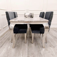 Kensington Dining Chair - Luxurious Velvet Upholstery, Chrome Legs & Deep Button Design - UK Luxury Furniture