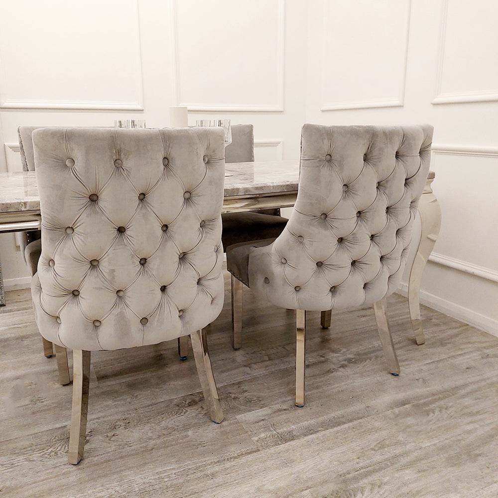 Kensington Dining Chair - Luxurious Velvet Upholstery, Chrome Legs & Deep Button Design - UK Luxury Furniture