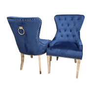 Megan Luxury Velvet Promo Chair - Stylish Chrome Ring Knocker, Available in 4 Elegant Colours - UK Luxury Furniture