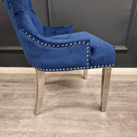 Megan Luxury Velvet Promo Chair - Stylish Chrome Ring Knocker, Available in 4 Elegant Colours - UK Luxury Furniture