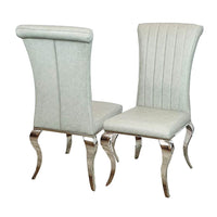 Nicole Luxury Dining Chair - High Scroll Back, Chrome Legs, Leather & Velvet Options - UK Luxury Furniture