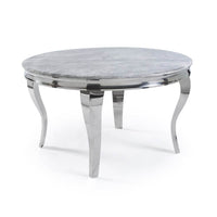 Louis Chrome Dining Table - Contemporary Parisian Chic, Marble & Glass Options, Sturdy Stainless Steel Base - UK Luxury Furniture
