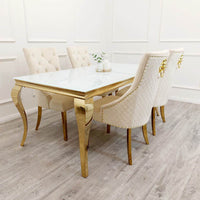 Luxury Louis Gold Dining Table - Available in Multiple Sizes including Round and Square Designs - UK Luxury Furniture