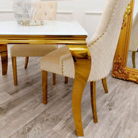 Luxury Louis Gold Dining Table - Available in Multiple Sizes including Round and Square Designs - UK Luxury Furniture