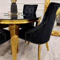 Luxury Louis Gold Dining Table - Available in Multiple Sizes including Round and Square Designs - UK Luxury Furniture