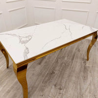 Luxury Louis Gold Dining Table - Available in Multiple Sizes including Round and Square Designs - UK Luxury Furniture