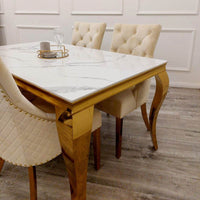 Luxury Louis Gold Dining Table - Available in Multiple Sizes including Round and Square Designs - UK Luxury Furniture
