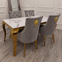 Luxury Louis Gold Dining Table - Available in Multiple Sizes including Round and Square Designs - UK Luxury Furniture