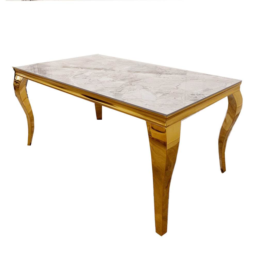 Luxury Louis Gold Dining Table - Available in Multiple Sizes including Round and Square Designs - UK Luxury Furniture
