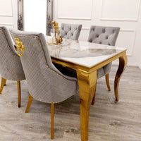 Luxury Louis Gold Dining Table - Available in Multiple Sizes including Round and Square Designs - UK Luxury Furniture