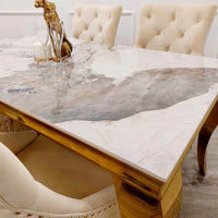 Luxury Louis Gold Dining Table - Available in Multiple Sizes including Round and Square Designs - UK Luxury Furniture